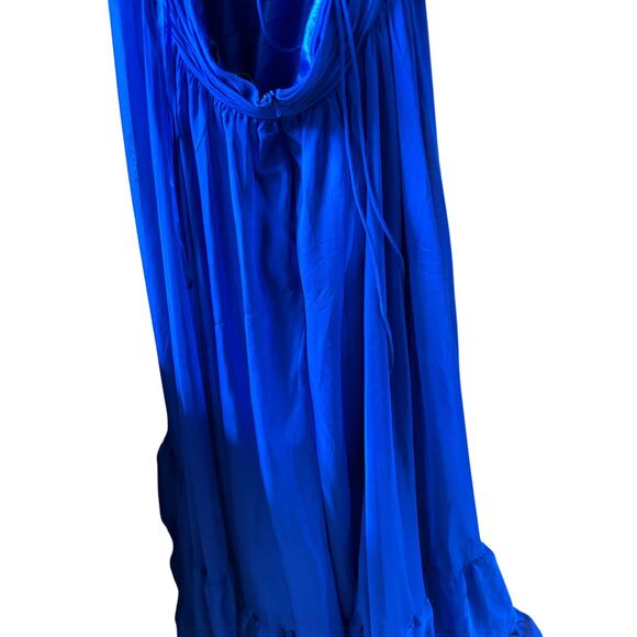 Mac Duggal 67911 Royal Blue Chiffon Cutout Ruffled Empire Waist Dress Size 12 - Picture 10 of 12